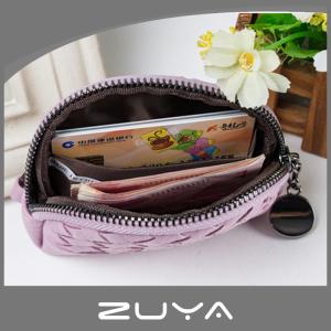 12x3x9CM SGS Zippered Coin Purse Small Handmade PU Leather Grid TPCH