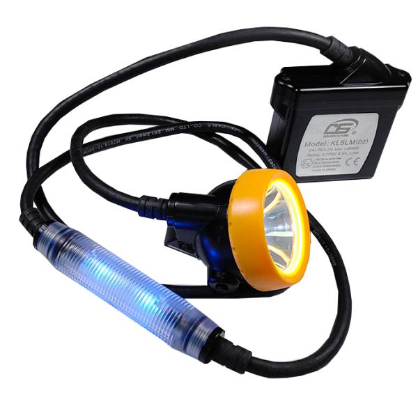 Buy 20000Lux IP68 Waterproof LED Mining Headlamp with Blue Rear Light at wholesale prices