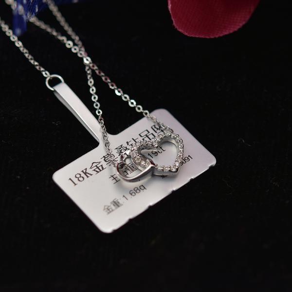 18K White Gold Moissanite Necklace With Round Brilliant Cut Shape