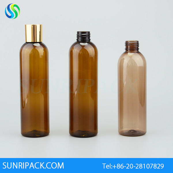 200ml amber cosmo round plastic bottle, 240ml amber cosmo round PET bottles