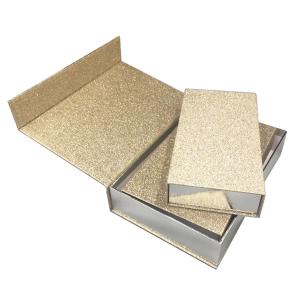 Luxury Magnetic Xmas Gift Boxes With Lids Gold Glitter Paper Custom Size