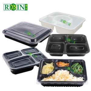 Disposable Plastic Takeaway Containers Customized With 4 Compartments