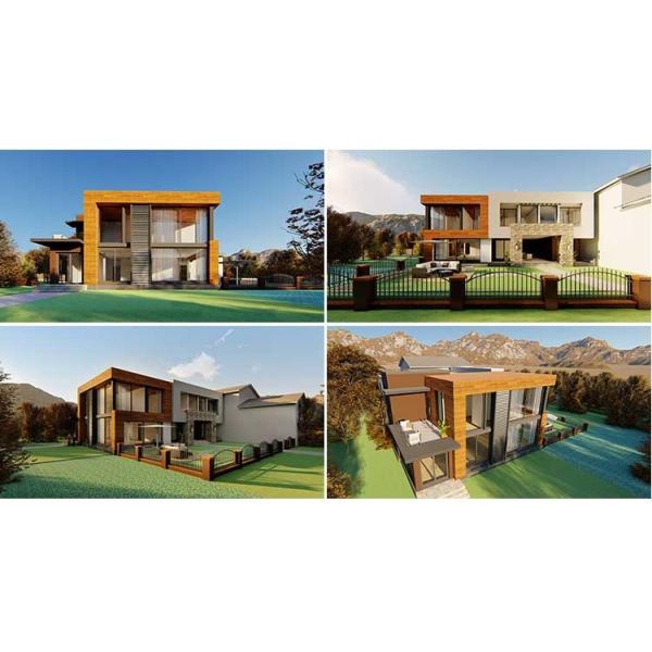 Fiber Cement Board Luxury Prefab Houses Ultra Modern Prefab Homes Prefab Home Kits