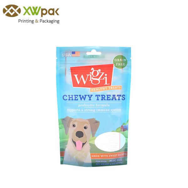 Buy Printed Resealable Doypack Stand Up Pouch Pet Food Dog Treat Packaging Bags With Zipper at wholesale prices