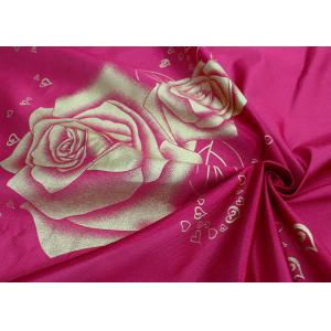 100% polyester warp knitted printed gold powder large rose mattress fabric