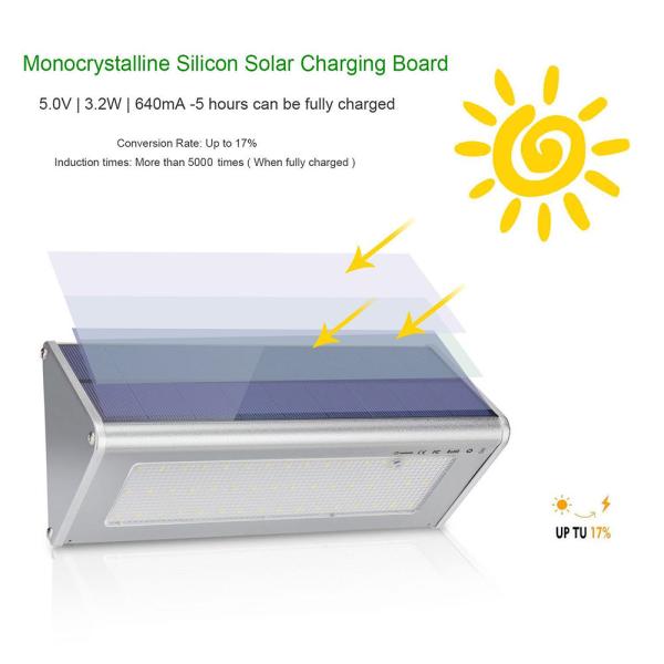 IP65 Solar Cool White Outdoor Wall Lights Waterproof Easy To Install 4W