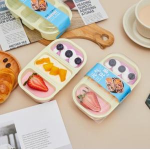 Splittable Food Packing Box PP Oval Shape With Transparent Lid