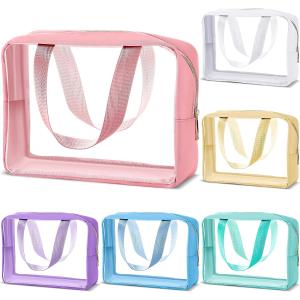 Soft Clear Transparent Hanging Makeup Bags with Zipper Clear Travel Bags