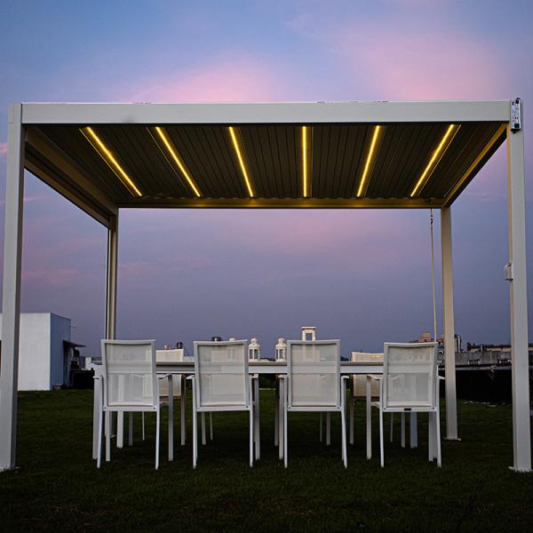 Buy Aluminum Patio Pergola Aluminum Louver Flip Aluminum Pergola With Canopy at wholesale prices