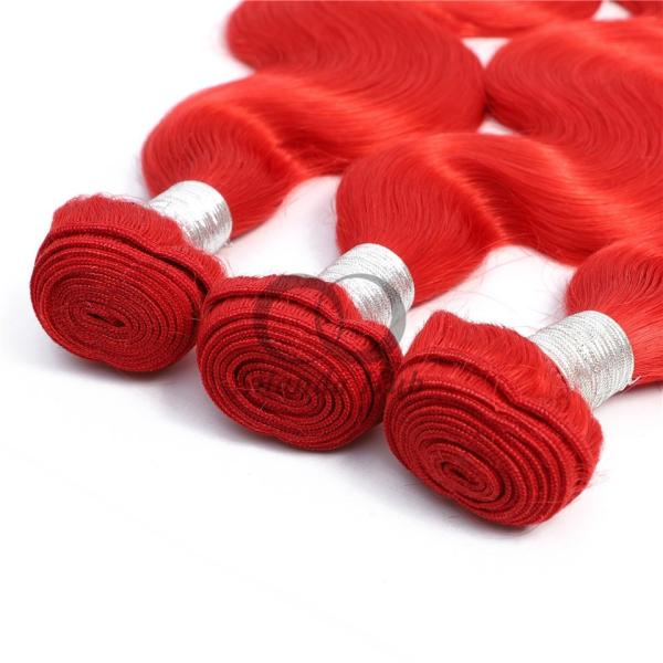 Red Body Wave Remy Human Hair Bundles Sew In Weave Bundles Brazilian Bundle Deals