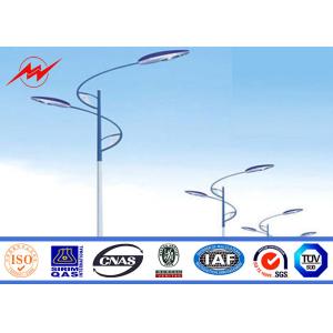 Double / Single Arm Highway Light Pole , Steel Power Pole Hot Dip Galvanization