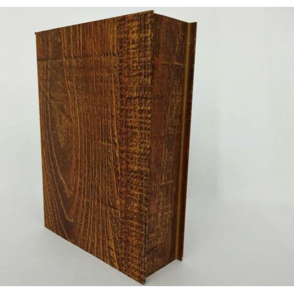 Buy Light Brown Wood Finish Aluminium Profiles , Easy Processing And Installation at wholesale prices