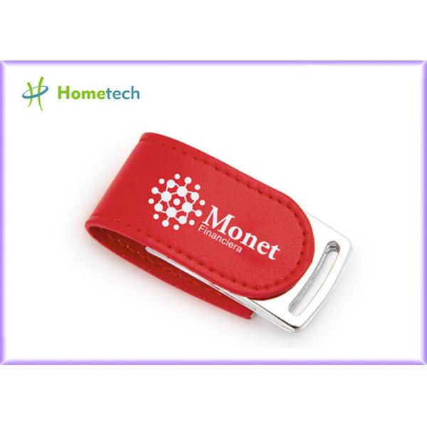 Buy 4GB Red Leather Usb Flash Drive Nice Leather Cover Usb Pen Drive With Custom Logo at wholesale prices