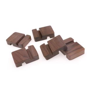 Wooden Desktop Mobile Phone Holder Walnut Wooden Cell Phone Stand