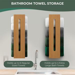 Wooden Bamboo Bathroom Storage Rack Towel Shelf Eco Friendly