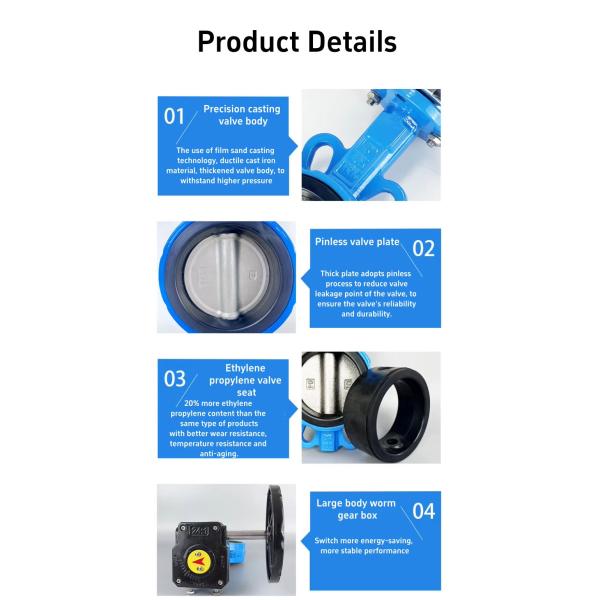 4Inch 100mm NBR Soft Seal Cast Iron Worm Gear Butterfly Valve / Bf Valve