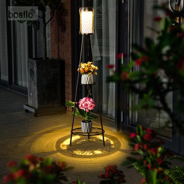 Color Temperature Options Waterproof Solar Powered Flower Stand Lights with 1200mAh Battery Capacity and USB Rechargeable