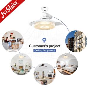 CE Smart Wifi Control Invisible Ceiling Fan Light for Bedroom 36 Inch