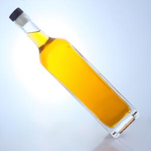 Square Shape Super Flint Glass Bottle in Clear Color for Vodka Whisky Tequila