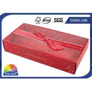 Custom Sizes Foldable Drawer Paper Box With Imprinted Ribbon Bowknot Decorated