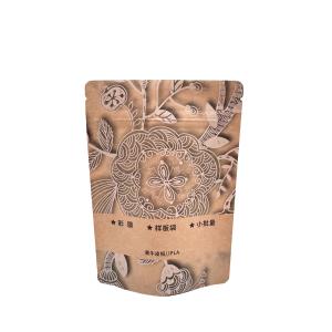Zipper Top Kraft Custom Compostable Packaging Heat Seal Bags Stand Up Biodegrada