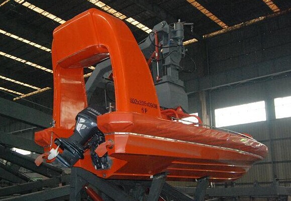 Buy 7 persons GRP open lifeboat with davit at wholesale prices