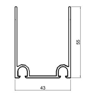 Alu 55 Aluminium Door Profile Anodised With 7000mm Length