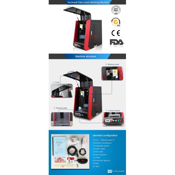 Raycus IPG 20W 30W 50W Mini Enclosed Fiber Laser Marking Machine for Aluminum