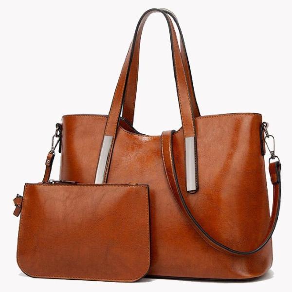 Buy Retro Ladies PU Leather Tote Bag And Purse Set at wholesale prices