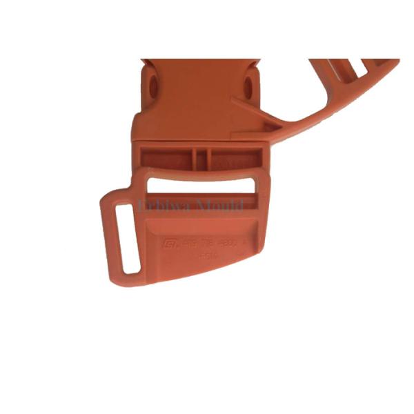 Orange Precision Injection Molding Plastic Strap Buckle For Backpack Belt / Bag Parts Accessories