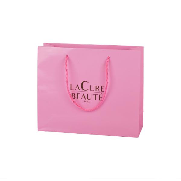 Buy Glossy Lamination Coated Paper Bags Packaging Cosmetic With Handle at wholesale prices