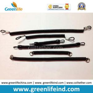 Strong Plastic spiral Coil Lanyard Safety Tethers Black