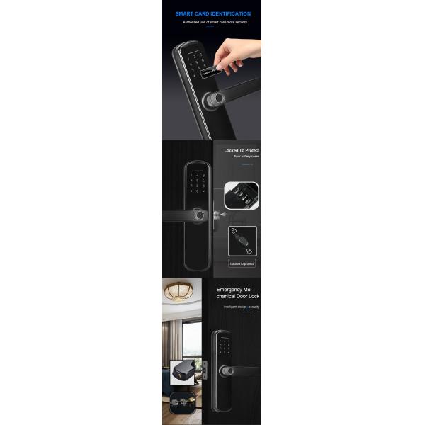 Electronic Keyless Smart Fingerprint Lock 120mm Thickness Fingerprint