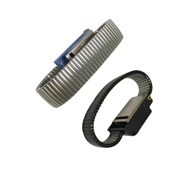 1 Meg Ohm Resistor ESD Safe Silver Black Blue Metal Cordless Anti-static Wrist Band