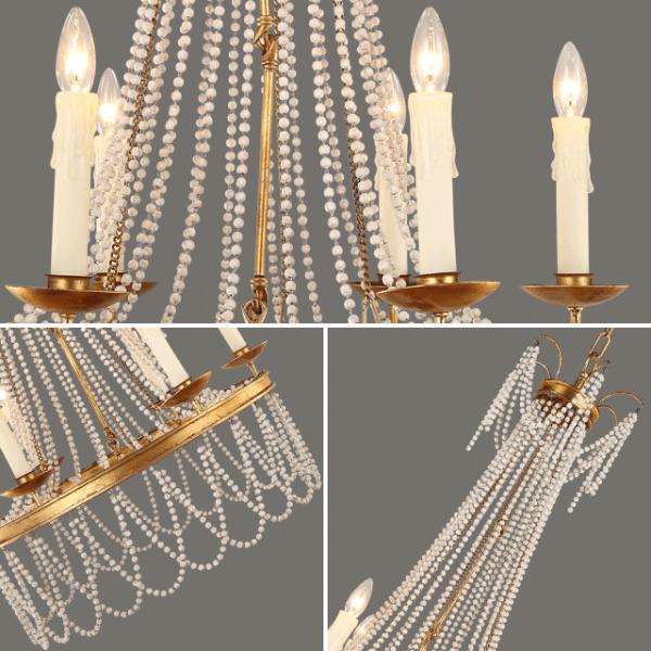 Rustic iron chandelier light fixtures Gold Color (WH-CI-25)
