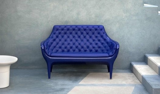 Buy Replica Showtime Poltrona Chair Fiberglass Arm Chair Furniture , Blue White at wholesale prices