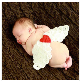 Buy white colorful baby hat cap Baby Photography Prop Crochet wing beanie diaper cover set at wholesale prices