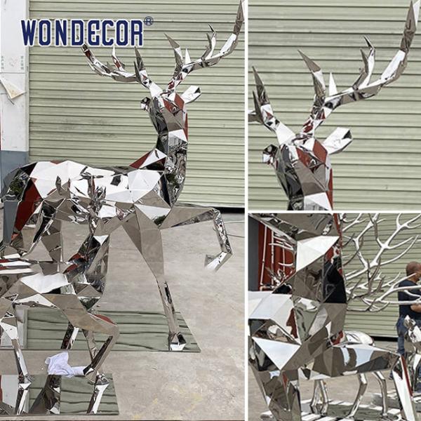 Forge Art Abstract Animal Stainless Sculpture Geometry Deer