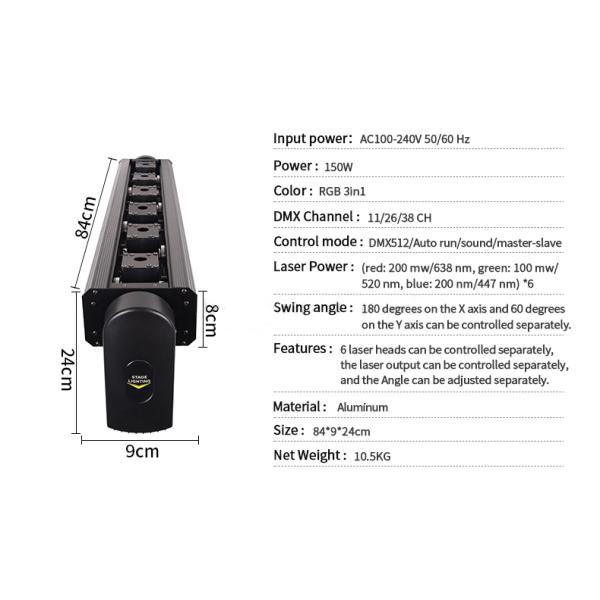 KTV 6 Eye Laser Stage Light Nightclub Disco Led Beam Moving Head Light Dj Christmas
