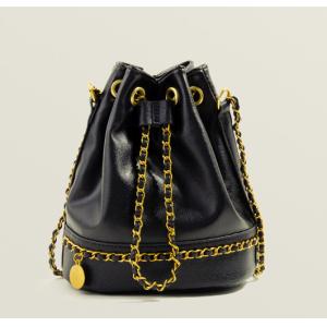 20cm 22cm Female Crossbody Bag BSCI Drawstring Leather Bucket Bag