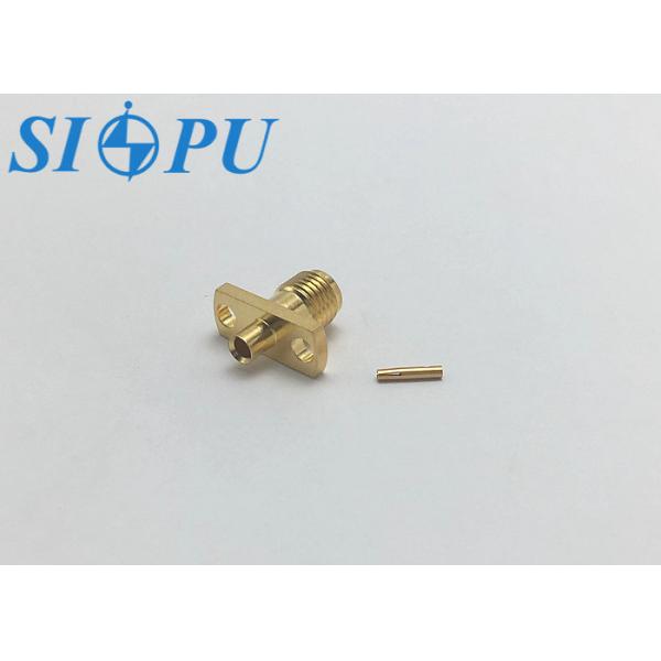 SMA Female RF Coaxial Connector – Two-Hole Flange Mount, Compatible with 2# Semi