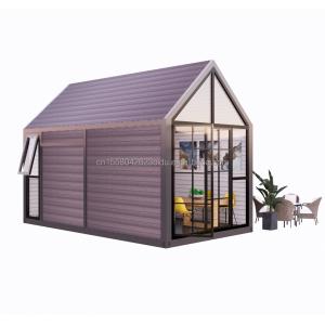 Triangular log house 20ft Folding Shipping wood house with 100mm Wave Sandwich