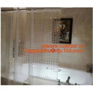 TRANSPARENT CIRCLE LINES, TRANSPARENT , polyester shower curtain and matching