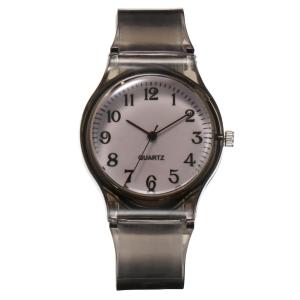 3ATM Waterproof Plastic Quartz Watch 41.5mm Simple PU Strap Watch