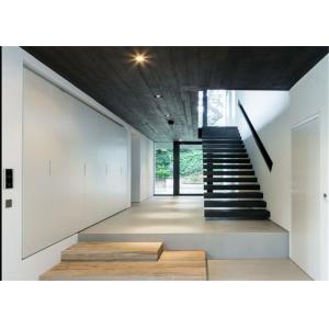 Customized Cantilevered Free Floating Stairs , Wood And Glass Staircase