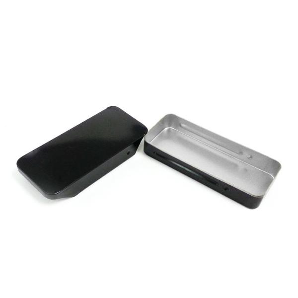Buy classical black color metal mint tin case with sliding lid at wholesale prices