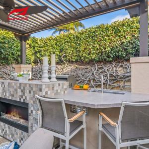 Aluminum Motorized Louvered Pergola Roof Kits Waterproof Gazebo Patio Roof