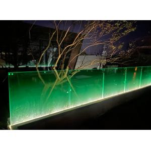 12mm Environmental Protection Frameless Glass Balcony Railing with LED Light and Stable Structure