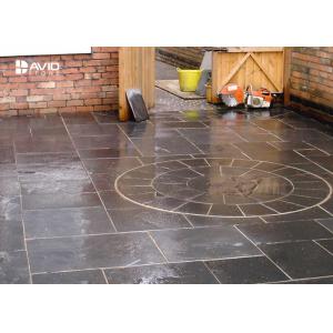 Round Grey Slate Paving Stones , Natural Garden Slate Tiles Waterproof