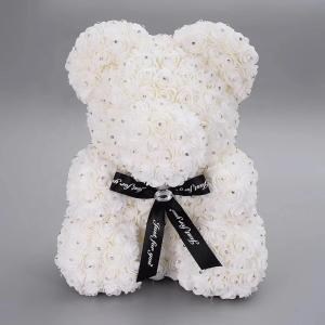 New Arrival Diamond Rose Bear Foam Rose Decorated Diamond Teddy Rose Bear